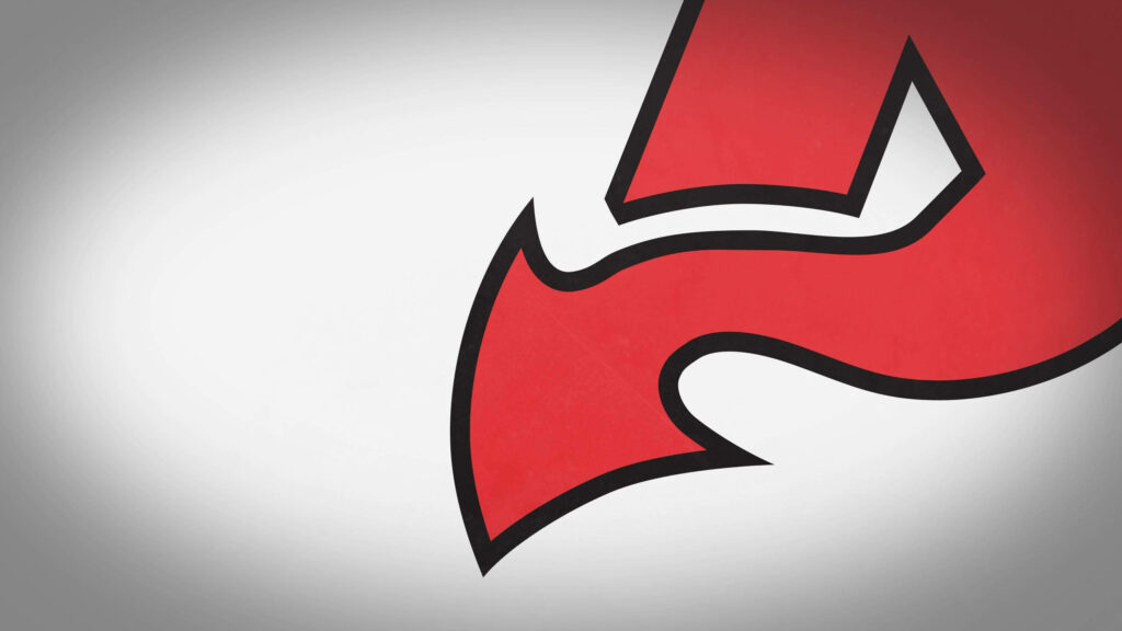 Bold New Jersey Devils Logo Wallpaper in Red & Black with Gray Background