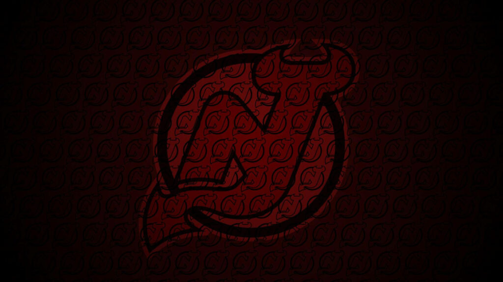 Reddish New Jersey Devils Logo Wallpaper - Bold Design on Dark Background