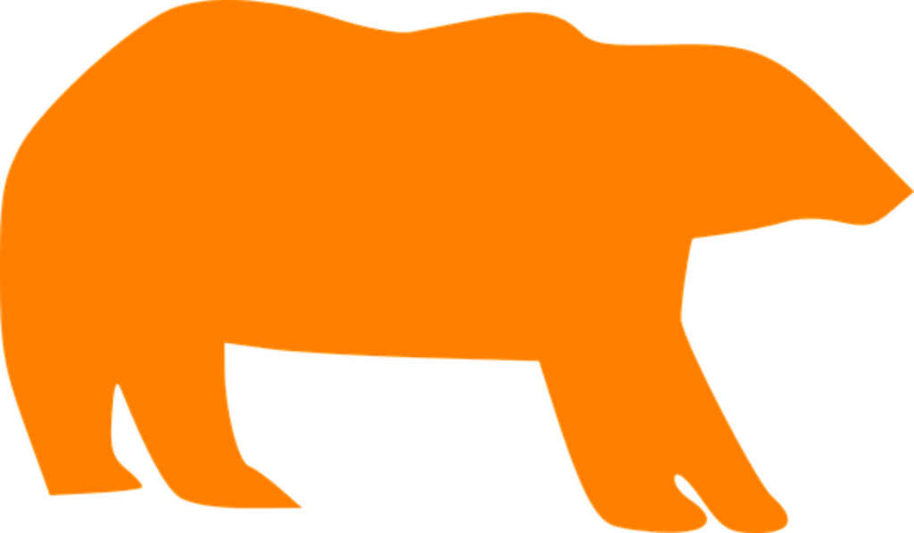 Bold Orange Bear Silhouette Wallpaper for Eye-Catching Background