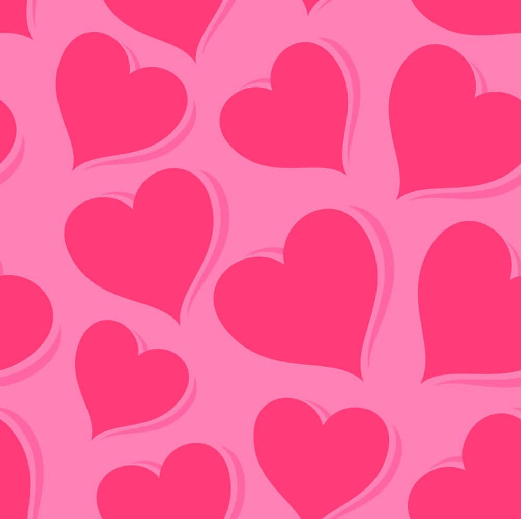 Cheerful Pink Heart Wallpaper: Vibrant Seamless Vector Design