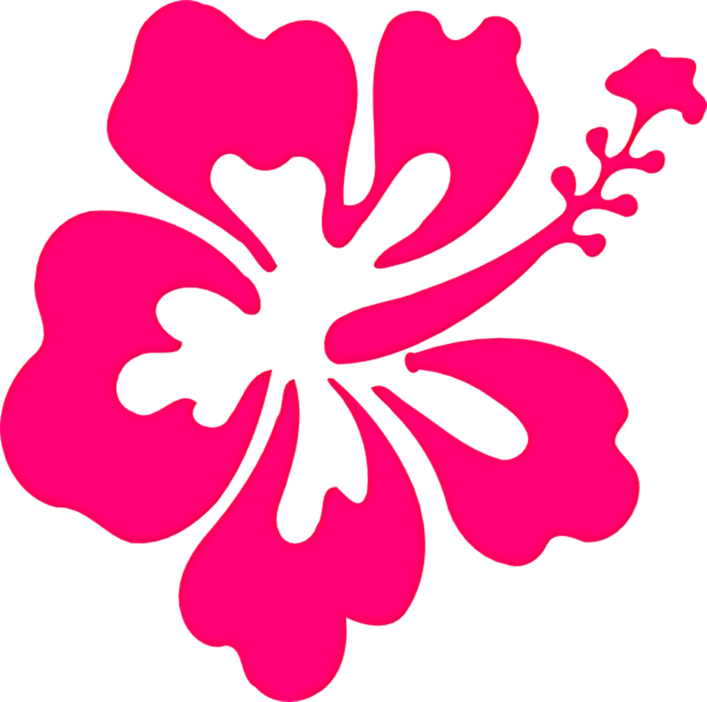 Bold Pink Hibiscus Flower Vector Wallpaper: Tropical Hawaiian Vibe
