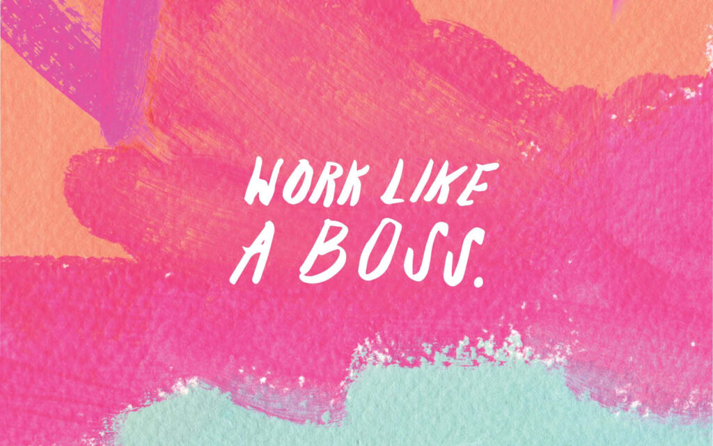 Vibrant Pink & Orange Inspirational Wallpaper: Work Like a Boss