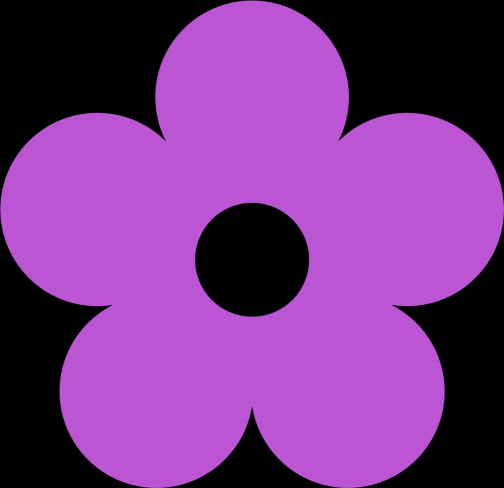Bold Purple Flower Graphic Wallpaper with Transparent Background