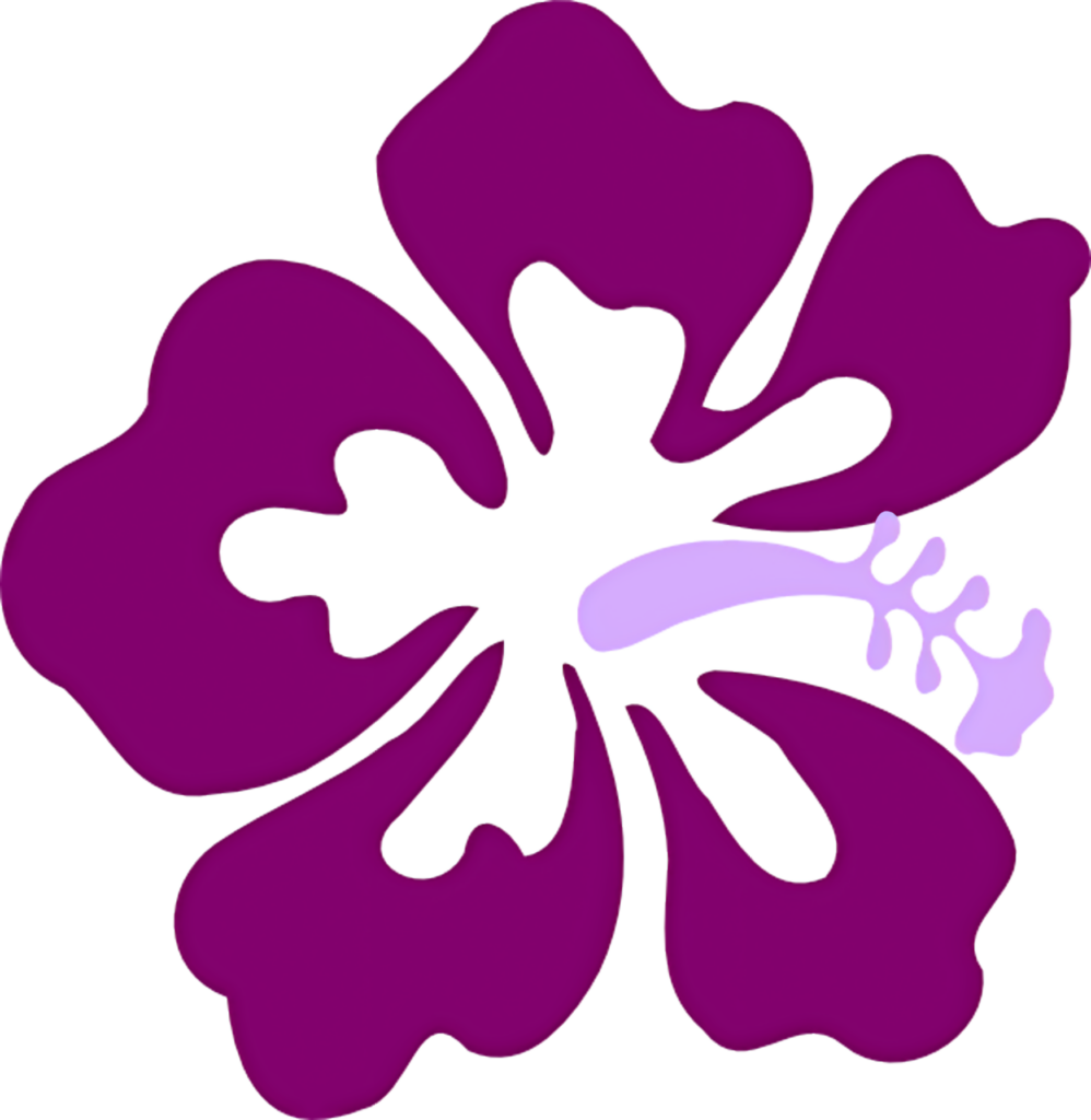 Bold Purple Hibiscus Silhouette Wallpaper on White Background