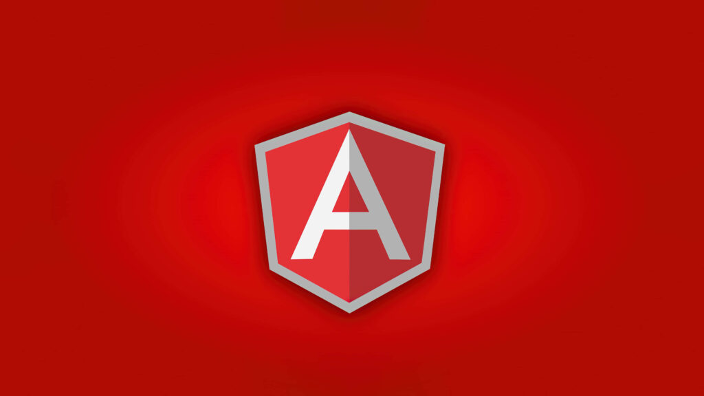 Bold red Angular logo wallpaper modern dynamic background for developers and tech enthusiasts