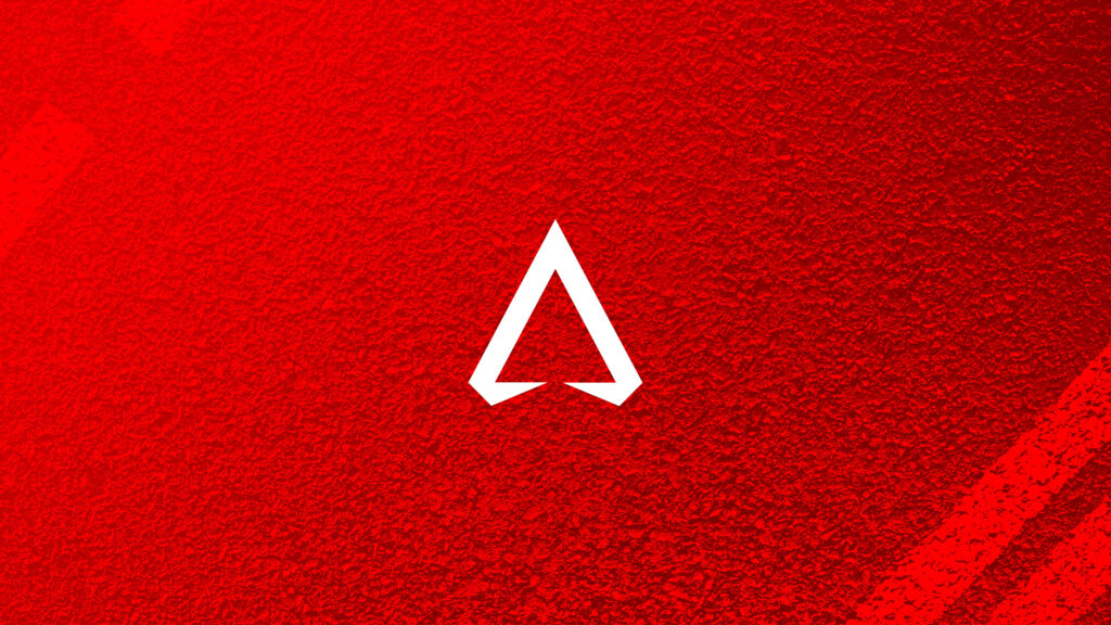 Bold red textured background with white Apex Legends logo centered minimalistic wallpaper