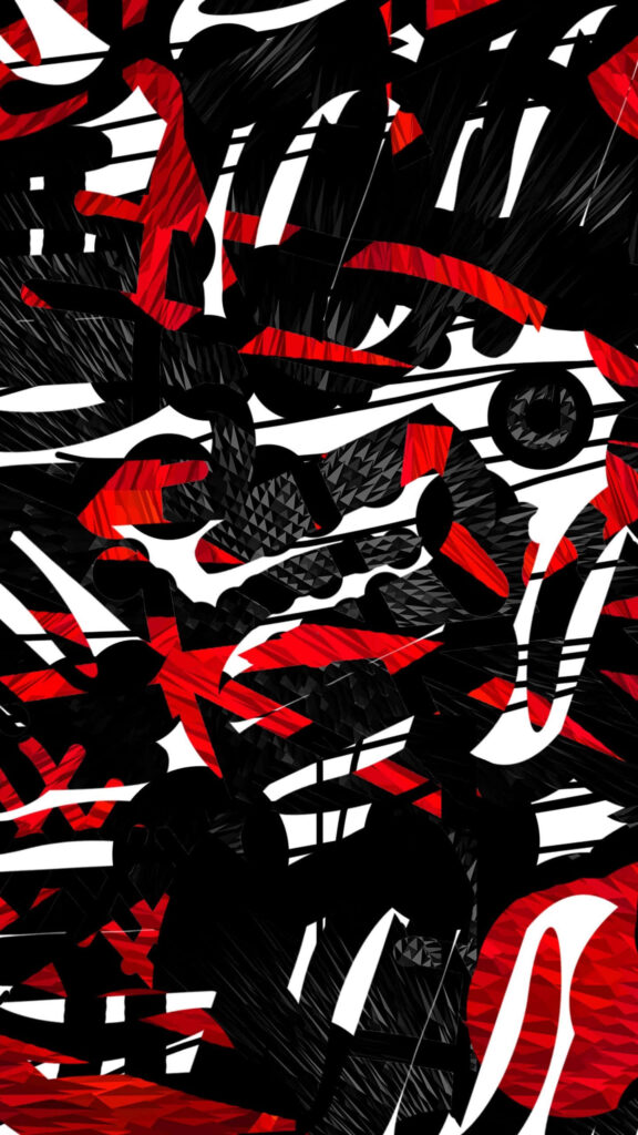 Striking Red, Black & White Abstract Wallpaper Background Design