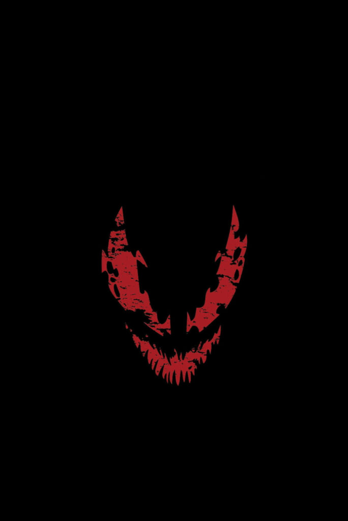 Edgy Black Background Red Carnage Emblem Wallpaper for iPhone 4s