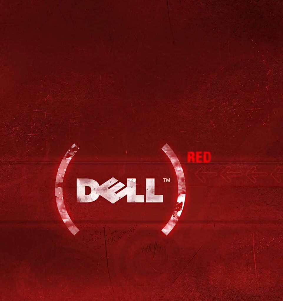Dell wallpaper red background textured effects iconic logo modern tech aesthetic background