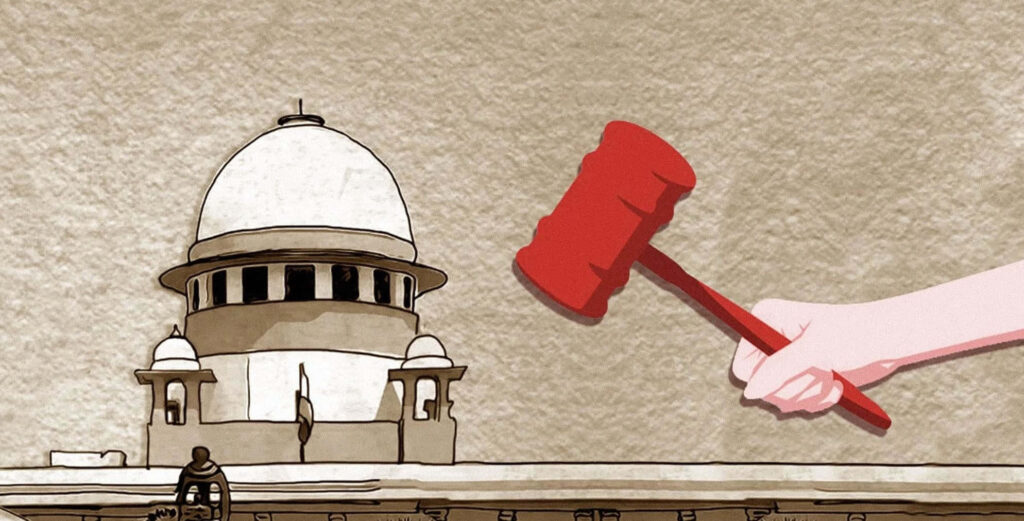 Bold Red Gavel: Justice Art Wallpaper with Courthouse Design