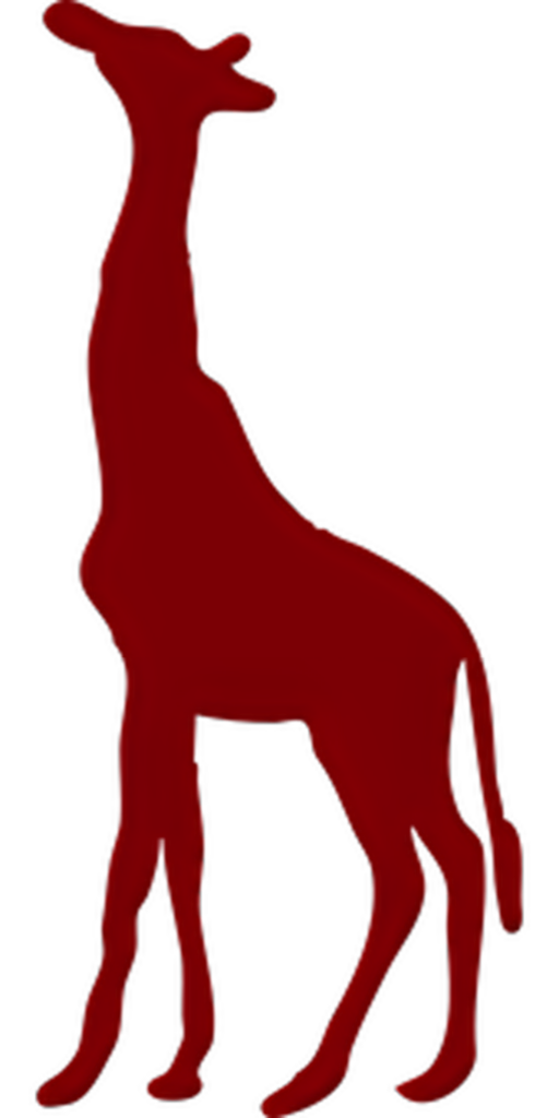 Bold Red Giraffe Silhouette Wallpaper - Minimalistic Background Design
