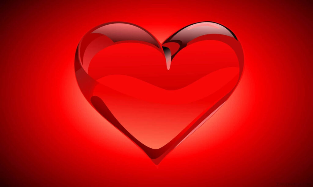 Glossy Red Heart Wallpaper: Bold, Romantic Gradient Background