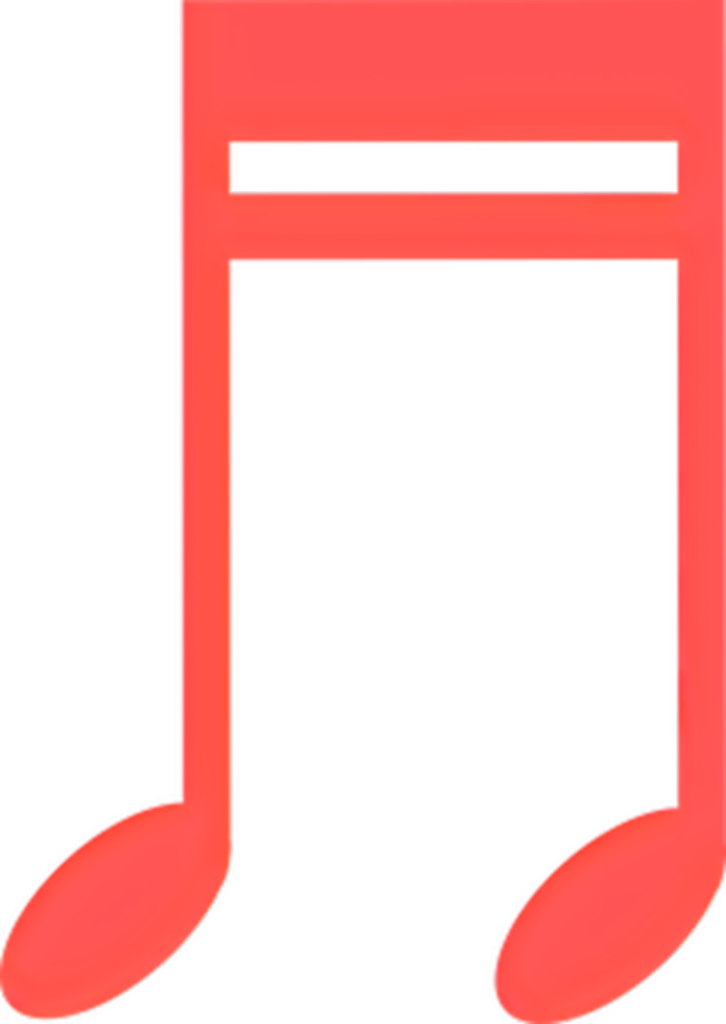 Bold Red Musical Note Wallpaper on Transparent Background