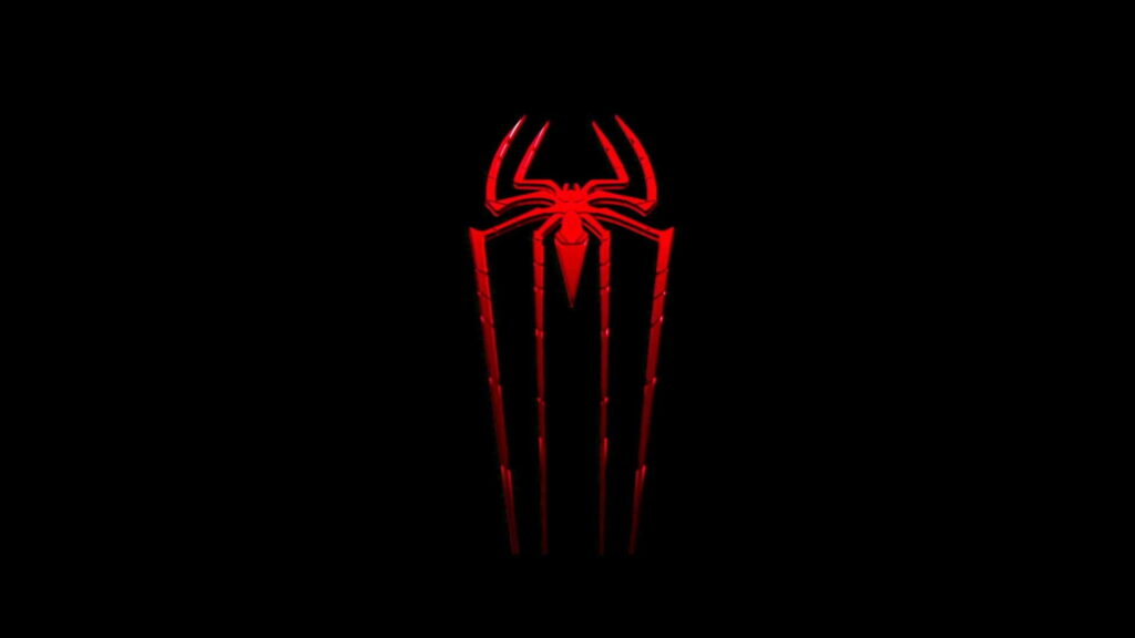 Bold red Spider-Man logo on black background, HD Marvel superhero wallpaper for fans