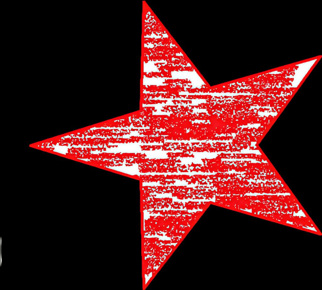 Bold Red Star Wallpaper: Edgy Grungy Design on Black Background