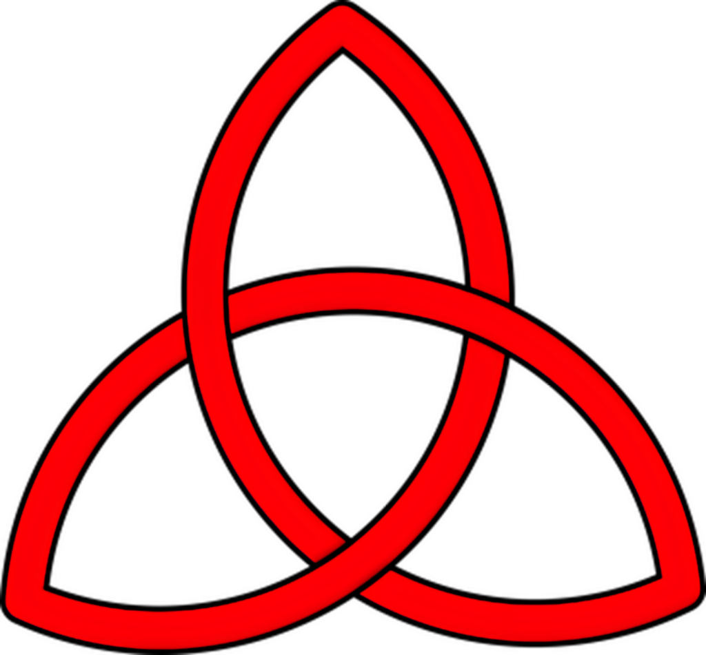 Bold Red Triquetra Wallpaper on Black Background - Minimal Design