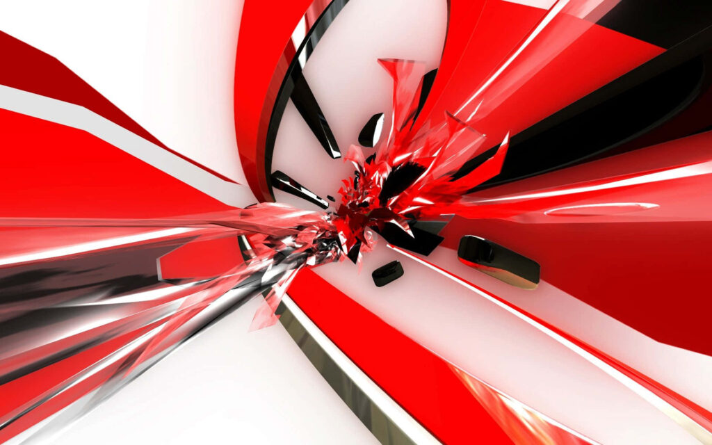Dynamic Abstract Wallpaper: Bold Red, White & Black Energy