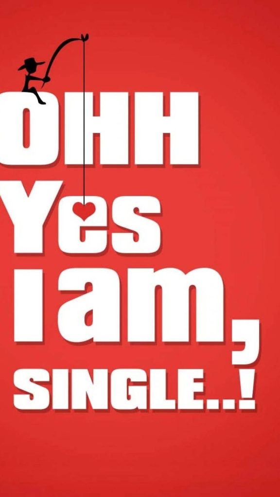 Bold single status wallpaper with red background white text and fishing silhouette design
