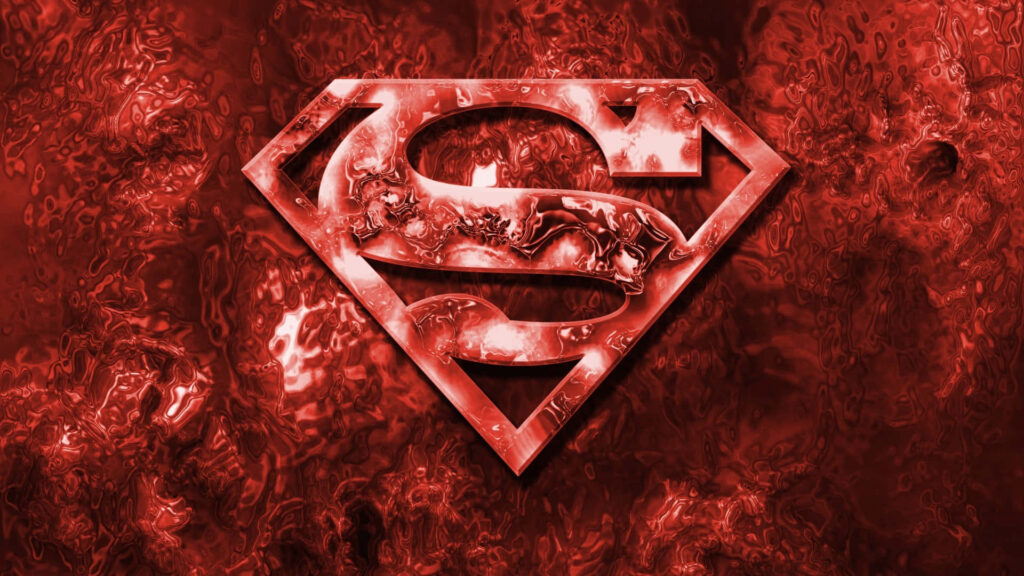 Bold Superman Emblem Wallpaper: Fiery Red Textured Background