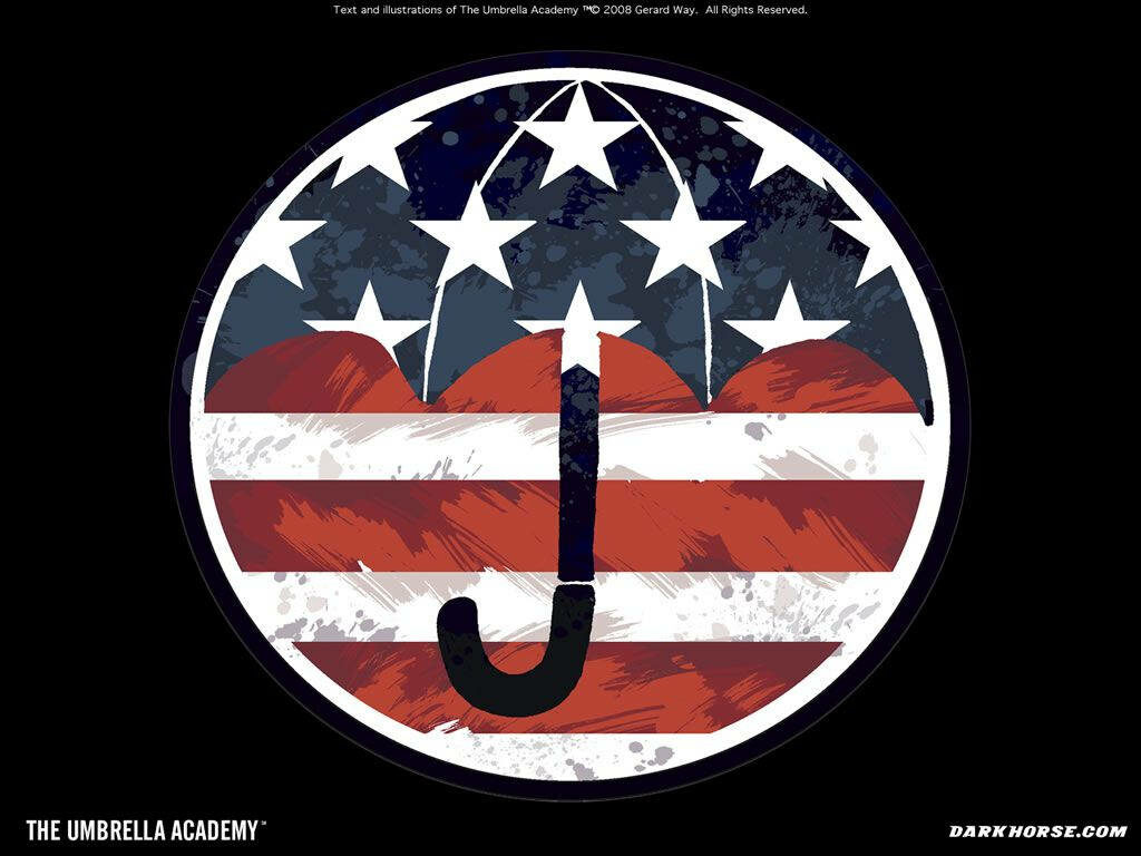 Striking Umbrella Academy Wallpaper: Bold Star & Stripe Design