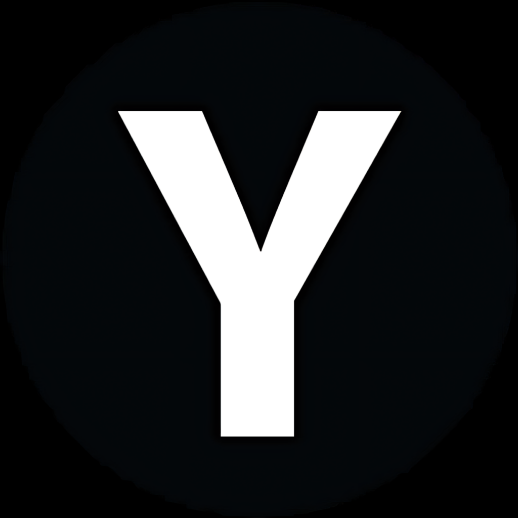 Minimalist Black Background with Bold White Letter Y Wallpaper