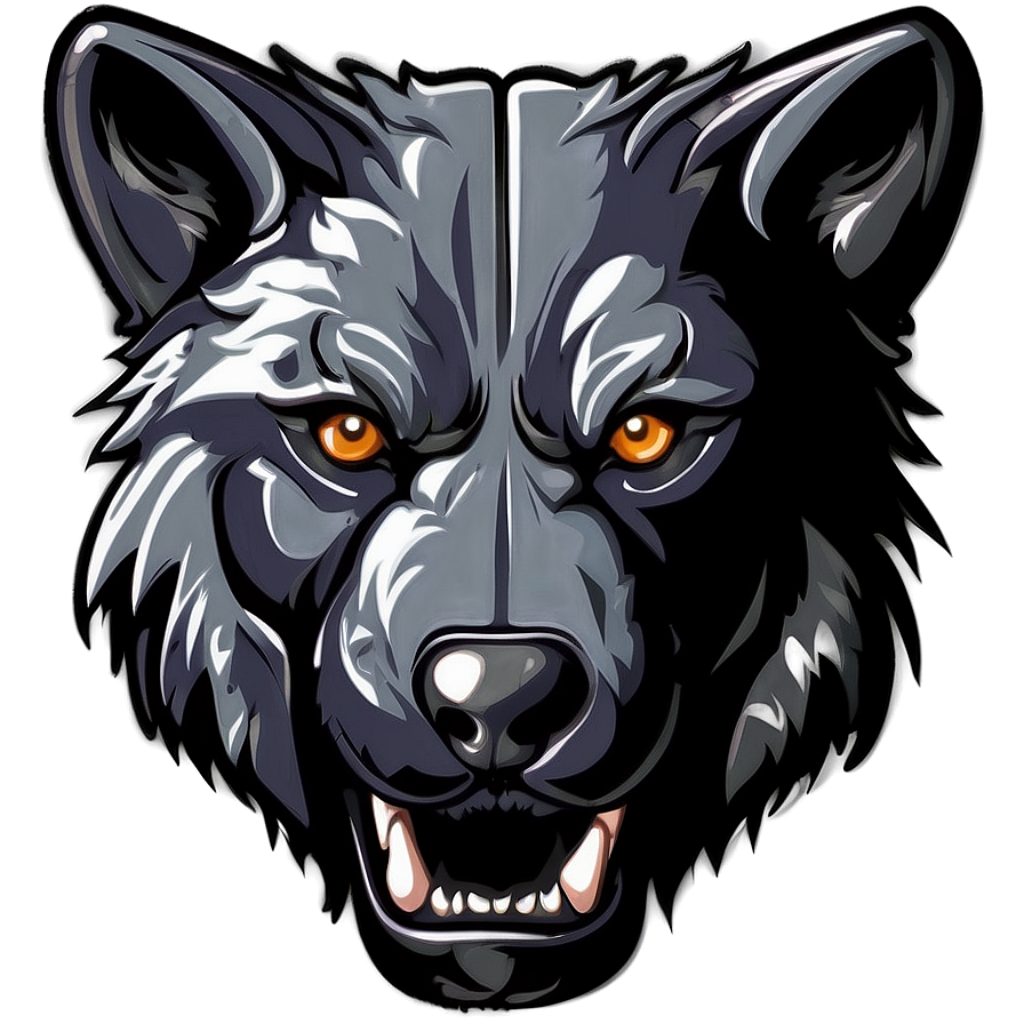 Fierce Wolf Head Graphic Design Wallpaper for Bold Backgrounds