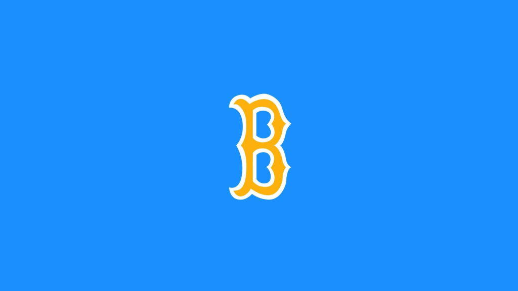 Bold Yellow B on Solid Blue: Minimalist Wallpaper Background