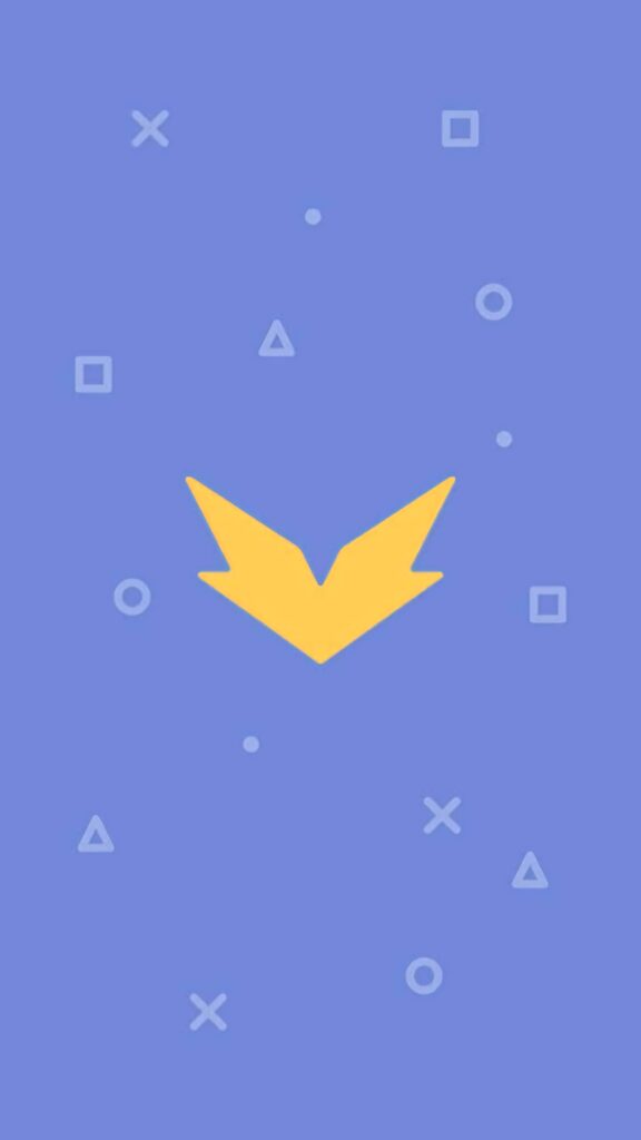 Yellow Discord Hypesquad logo on soft blue background with subtle geometric shapes wallpaper