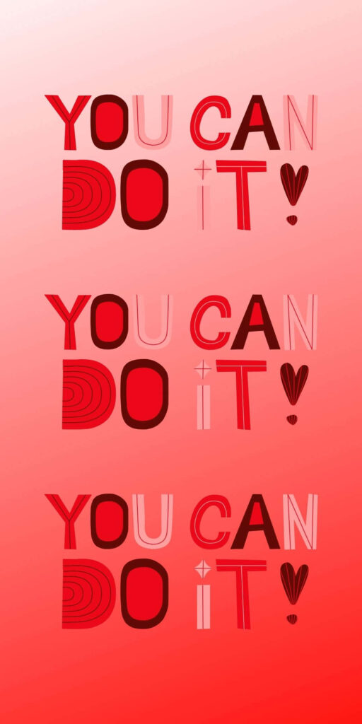Bold 'You Can Do It!' Motivational Wallpaper with Red Gradient