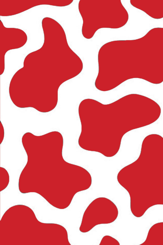 Moo-velous Red Cow Print Wallpaper: A Simplistic Artistic Background