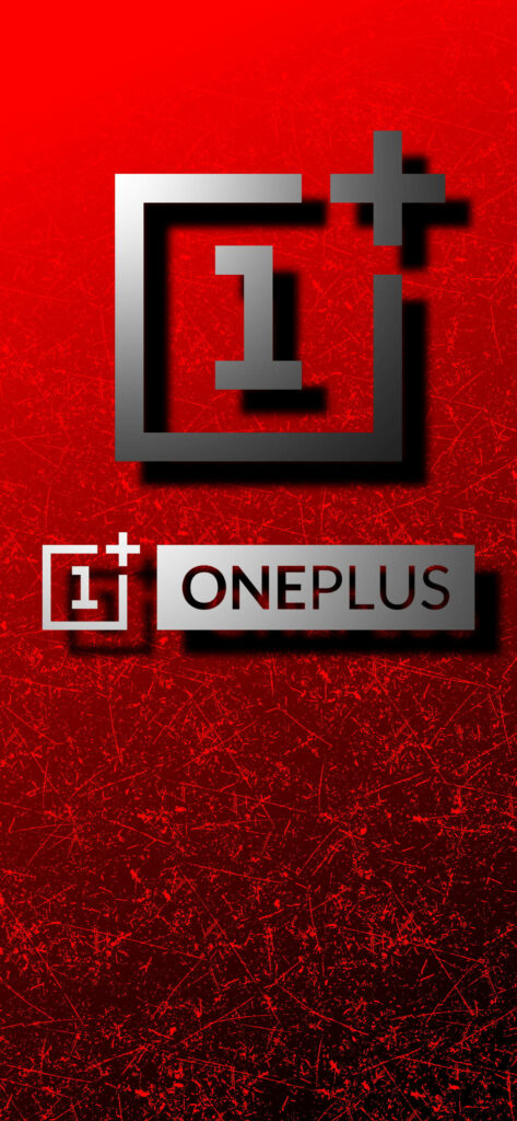 Oneplus Nord Logo Shines on Red Scratched Wallpaper