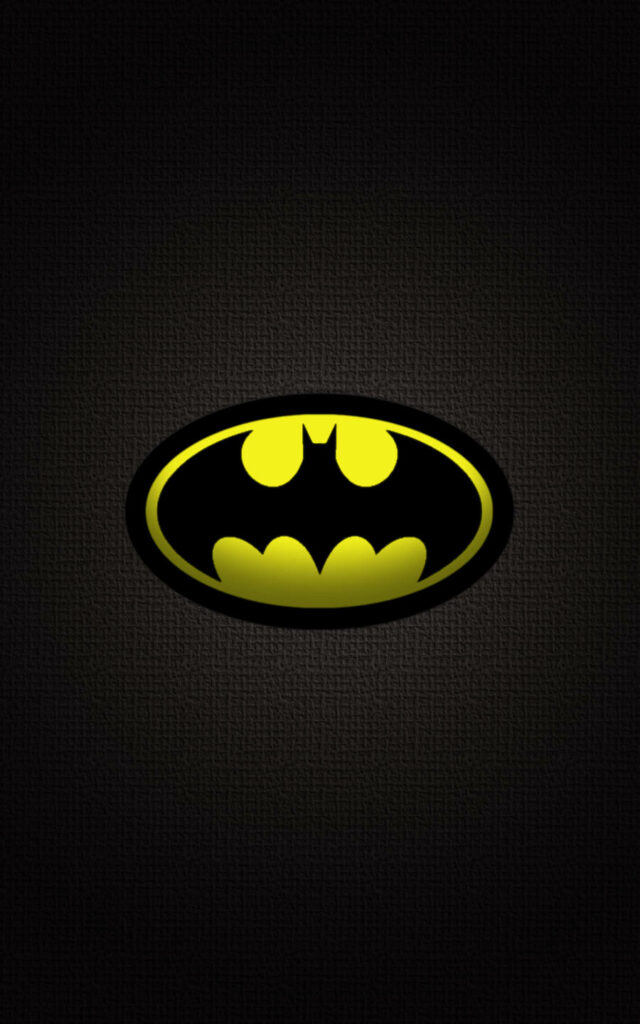 Yellow Batman Symbol Pops Against Dark iPhone 4 Wallpaper - Original HD Background