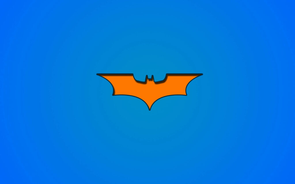 Bold and Bright: Pop Art Batman Logo Wallpaper in Orange and Blue