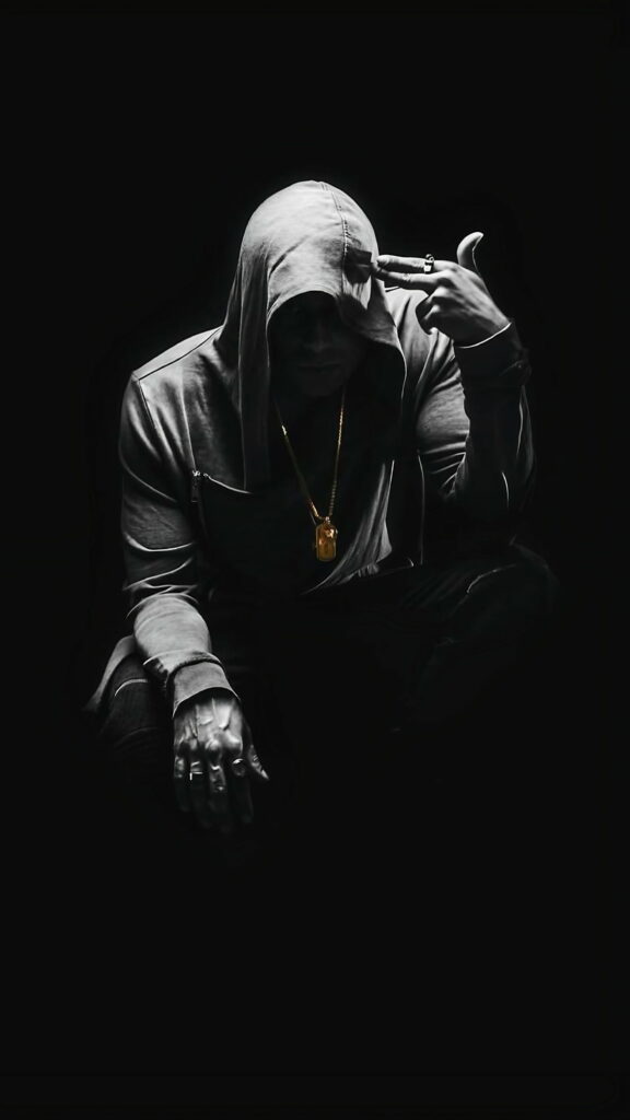 The Power of Ebony: Enchanting HD Phone Wallpaper with a Dark Attitude