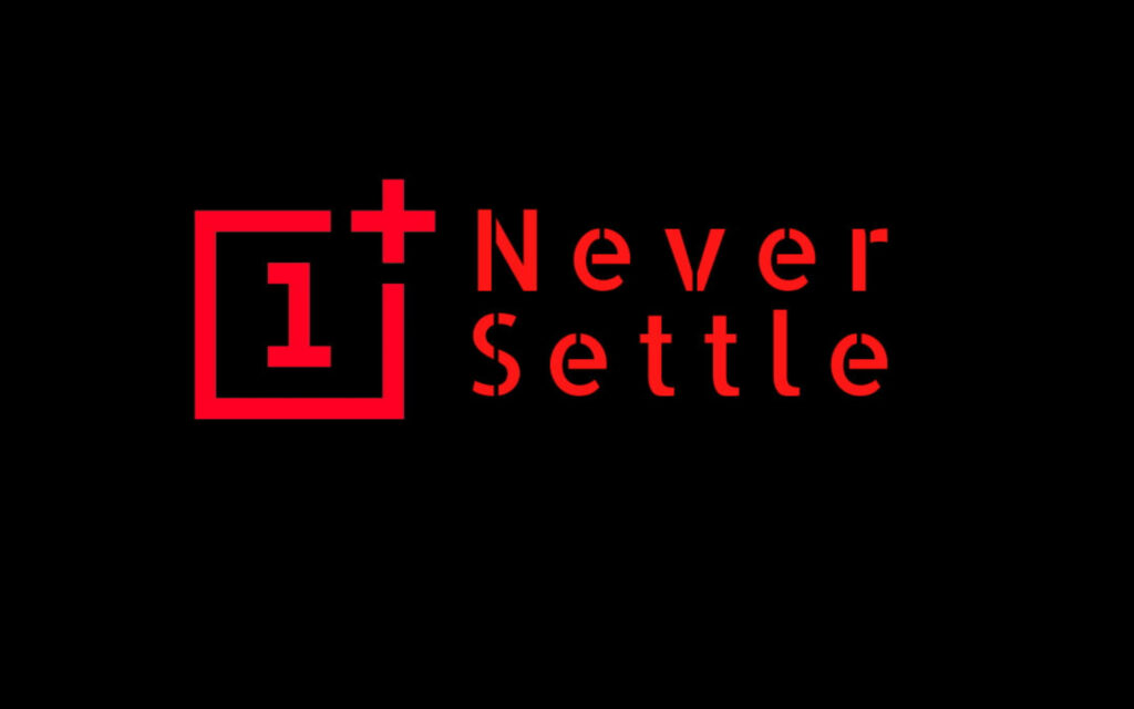 Red Never Settle Text Against Black Background Wallpaper