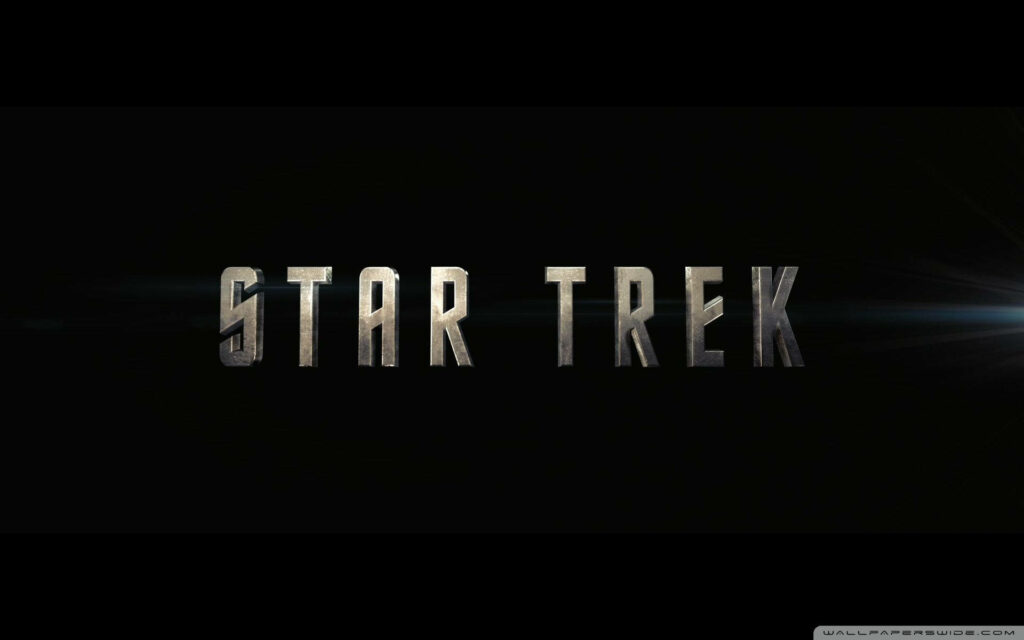 Sleek and Modern: Elevate Your Star Trek Fandom with this Font-Designed Wallpaper