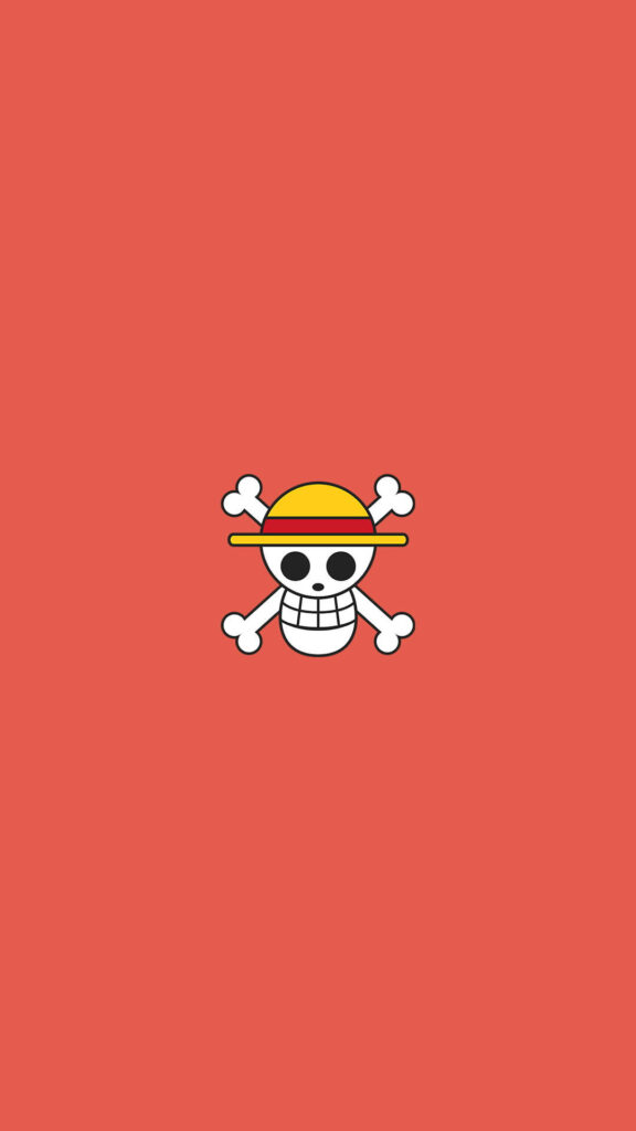 Striking Red Background Highlights the Iconic One Piece Logo Wallpaper