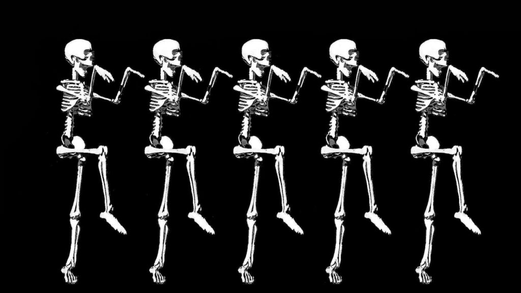 Bone-afide Fun! A Hilariously Adorable Skeleton iPhone Wallpaper