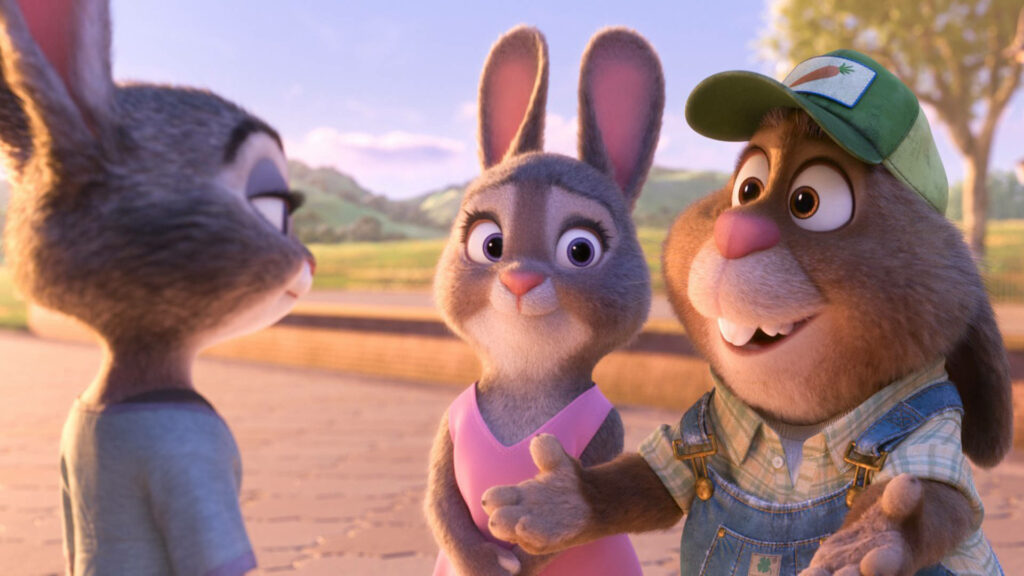 Bonnie & Stu Hopps in Scenic Wallpaper - Zootopia Animated Art