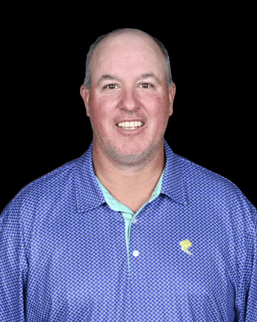 Boo Weekley professional golfer portrait in blue golf shirt on black background wallpaper