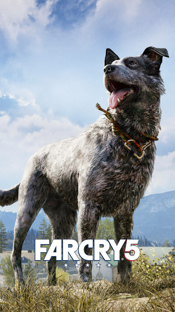 Far Cry 5 Boomer Wallpaper - Fangs for Hire Canine Companion in Open Landscape