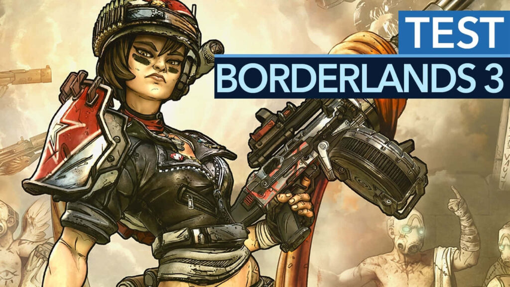 Moze from Borderlands 3 Wallpaper in Comic-Book Style with TEST Background