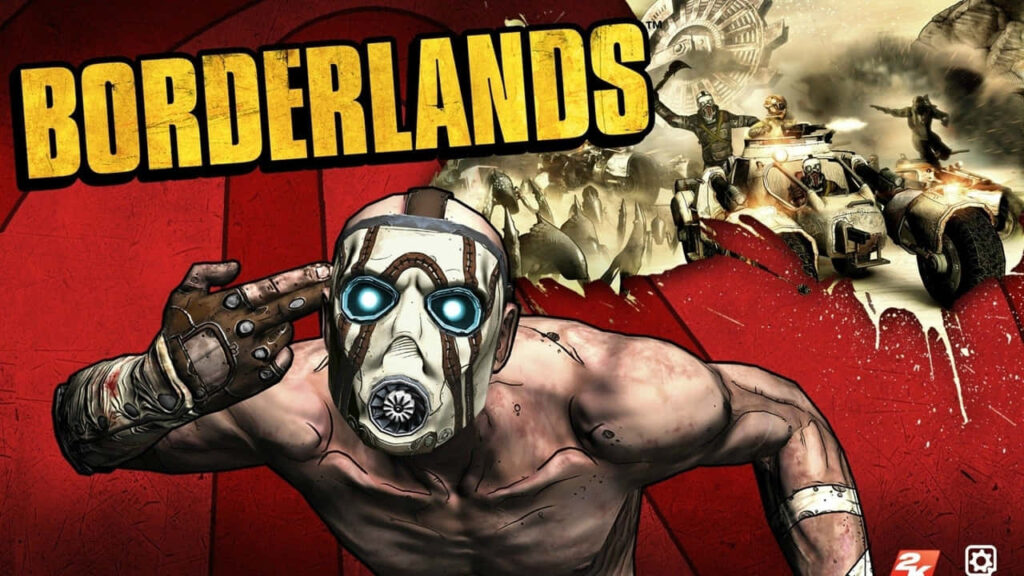 Borderlands 3 Wallpaper: Character with Glowing Blue Eyes in Action-Packed Scene