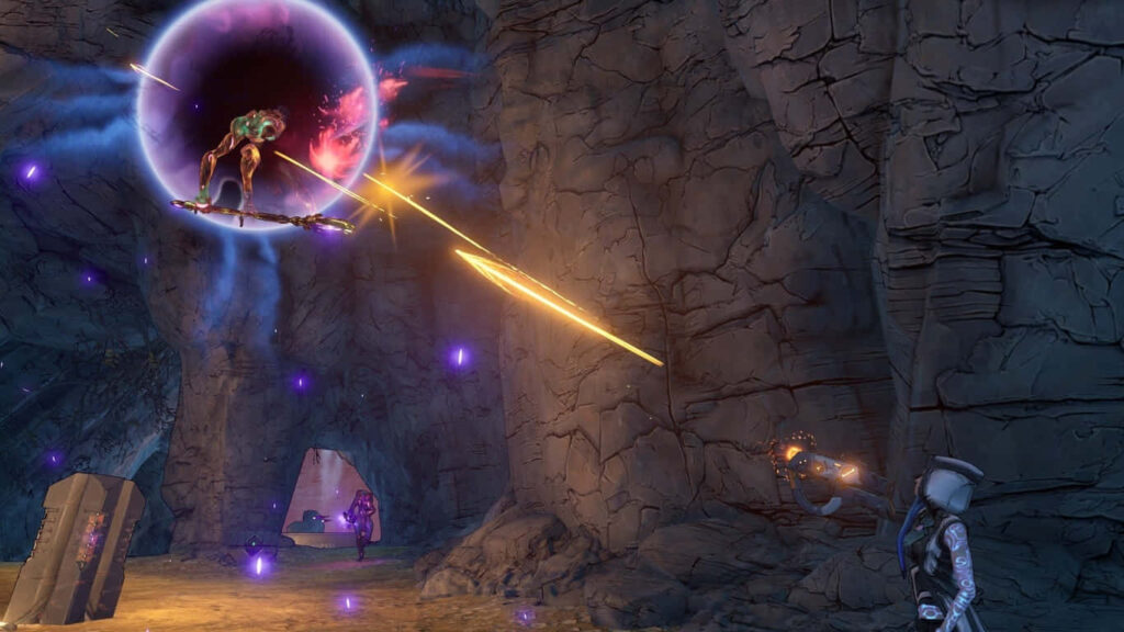 Borderlands 3: Intense Action with Cosmic Backdrop and Portal Wallpaper