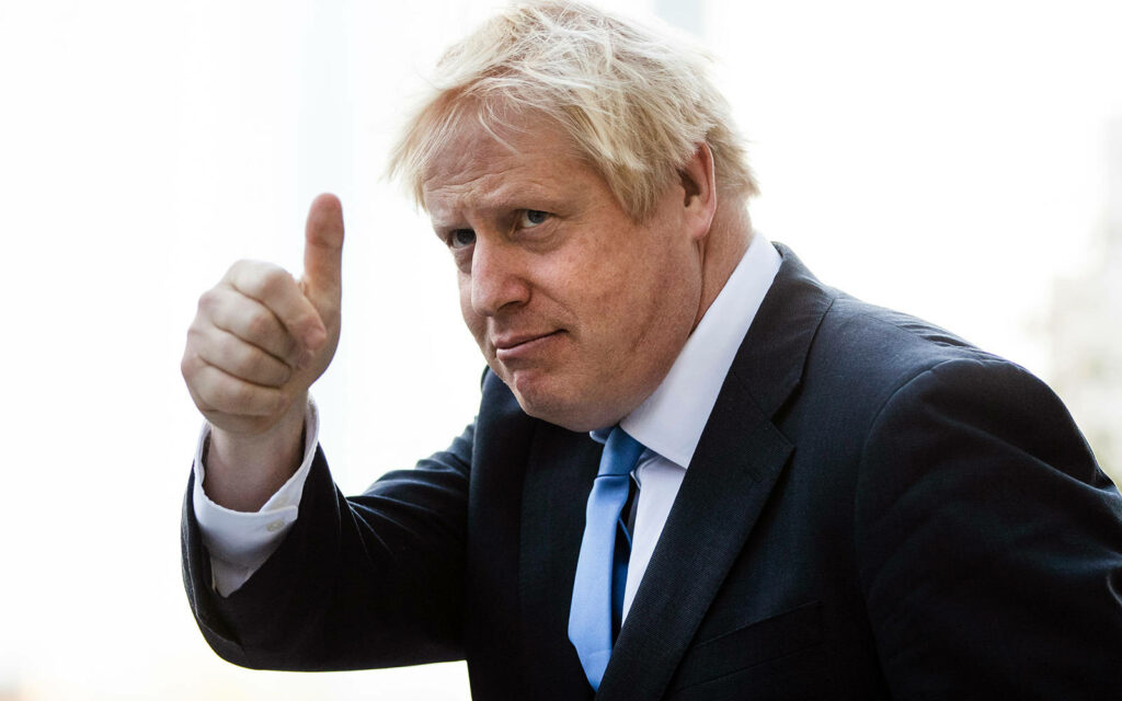 Boris Johnson wallpaper high resolution portrait thumbs up confident British political leader
