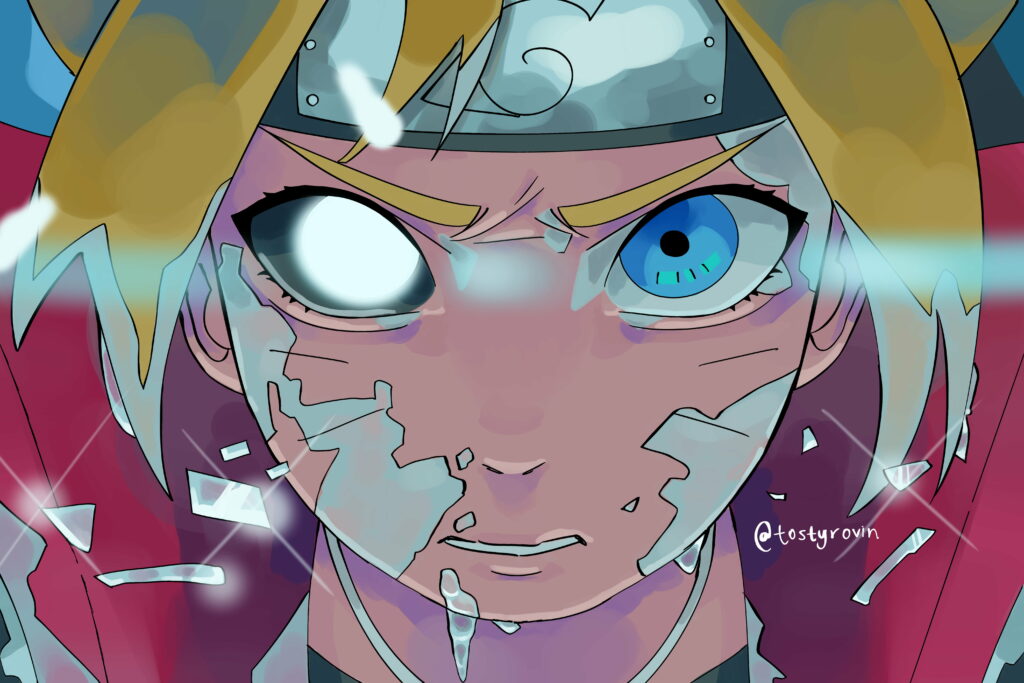 The Heroic Prodigy: An HD Close-Up of Boruto Uzumaki's Intense Anime Persona Wallpaper