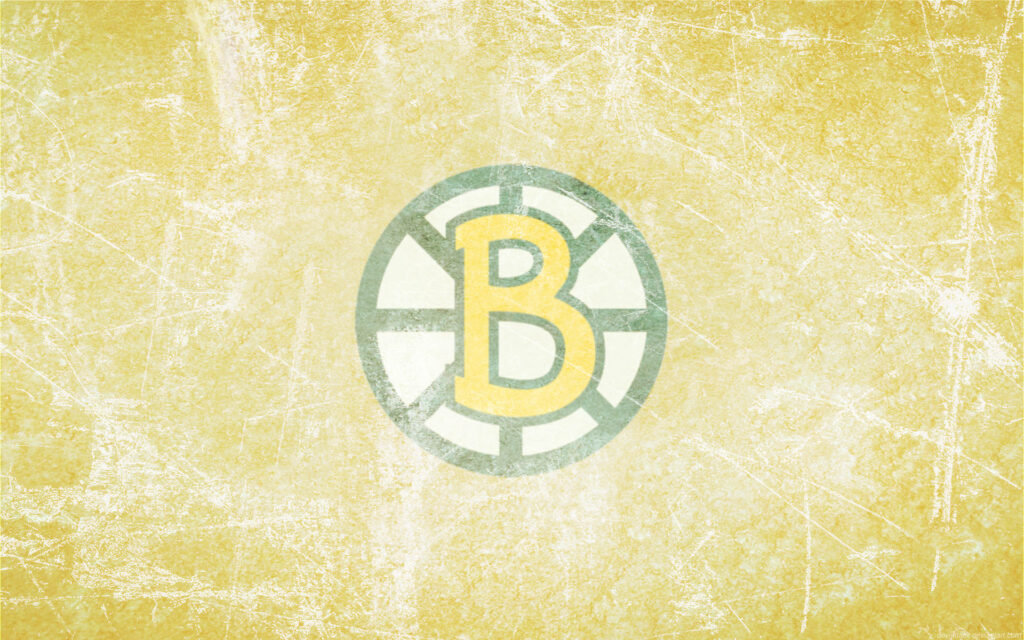 Boston Bruins logo on textured grunge yellow wallpaper vibrant hockey fan desktop background