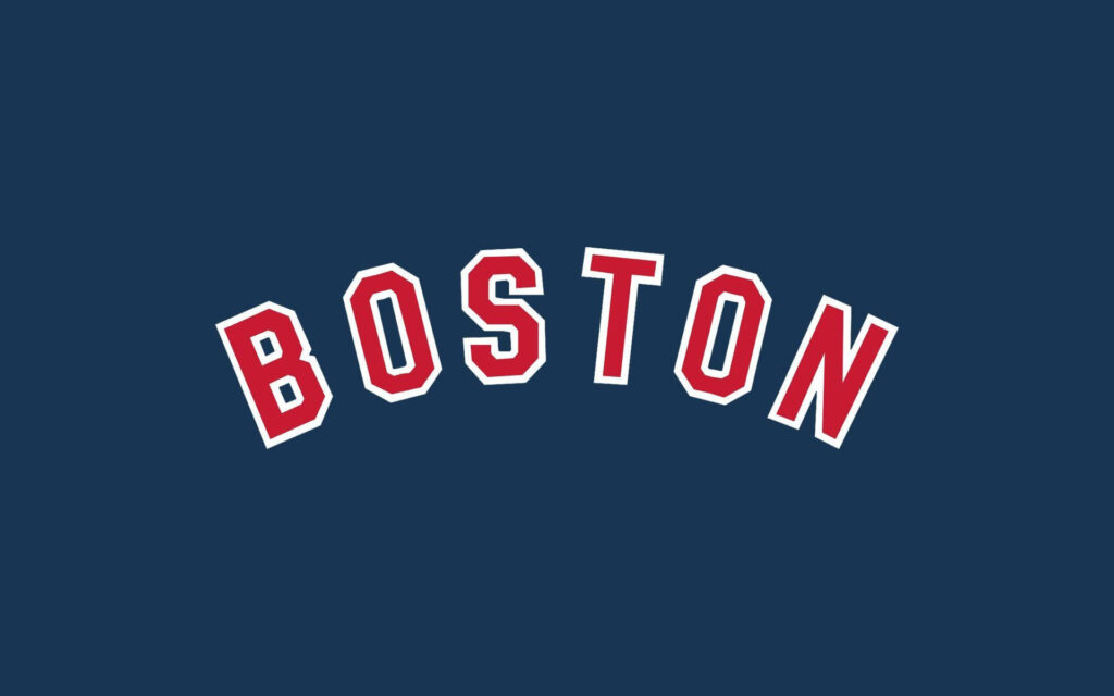 Boston Red Sox bold red and white logo on classic deep blue background wallpaper design