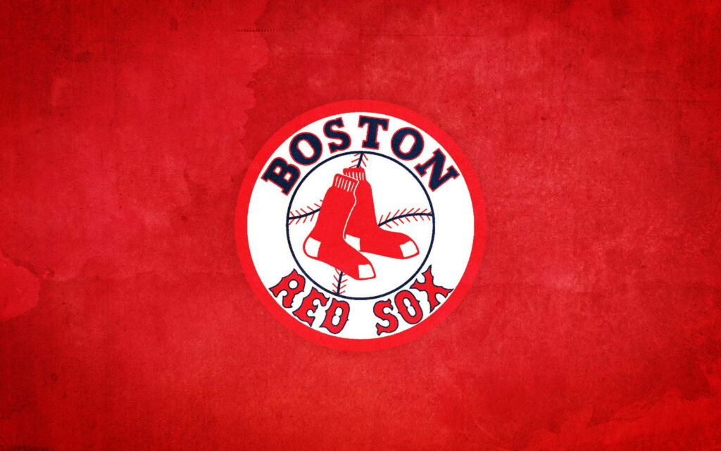 Boston Red Sox logo on fiery red textured background vibrant team spirit wallpaper