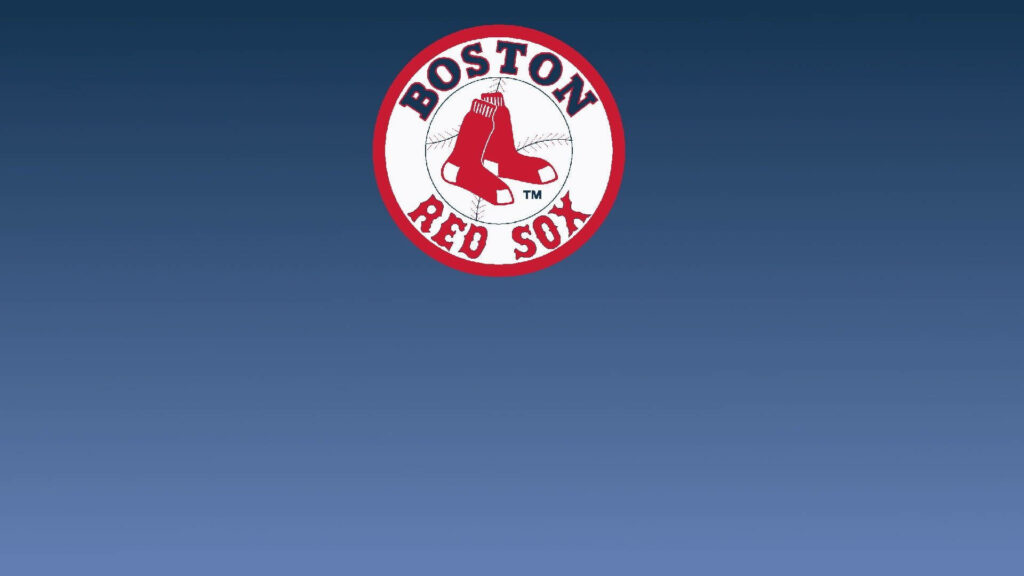 Boston Red Sox logo on smooth blue gradient background bold red and white emblem wallpaper